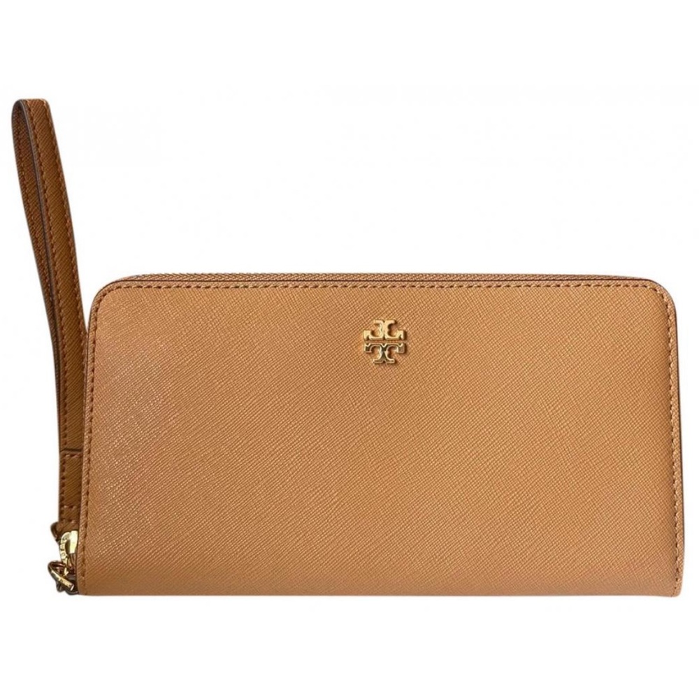 Tory Burch Tan Leather Zip Wallet